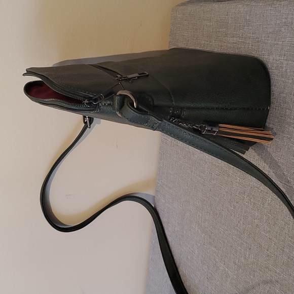 Forest Green Zippered Shoulder Bag - Picture 5 of 5